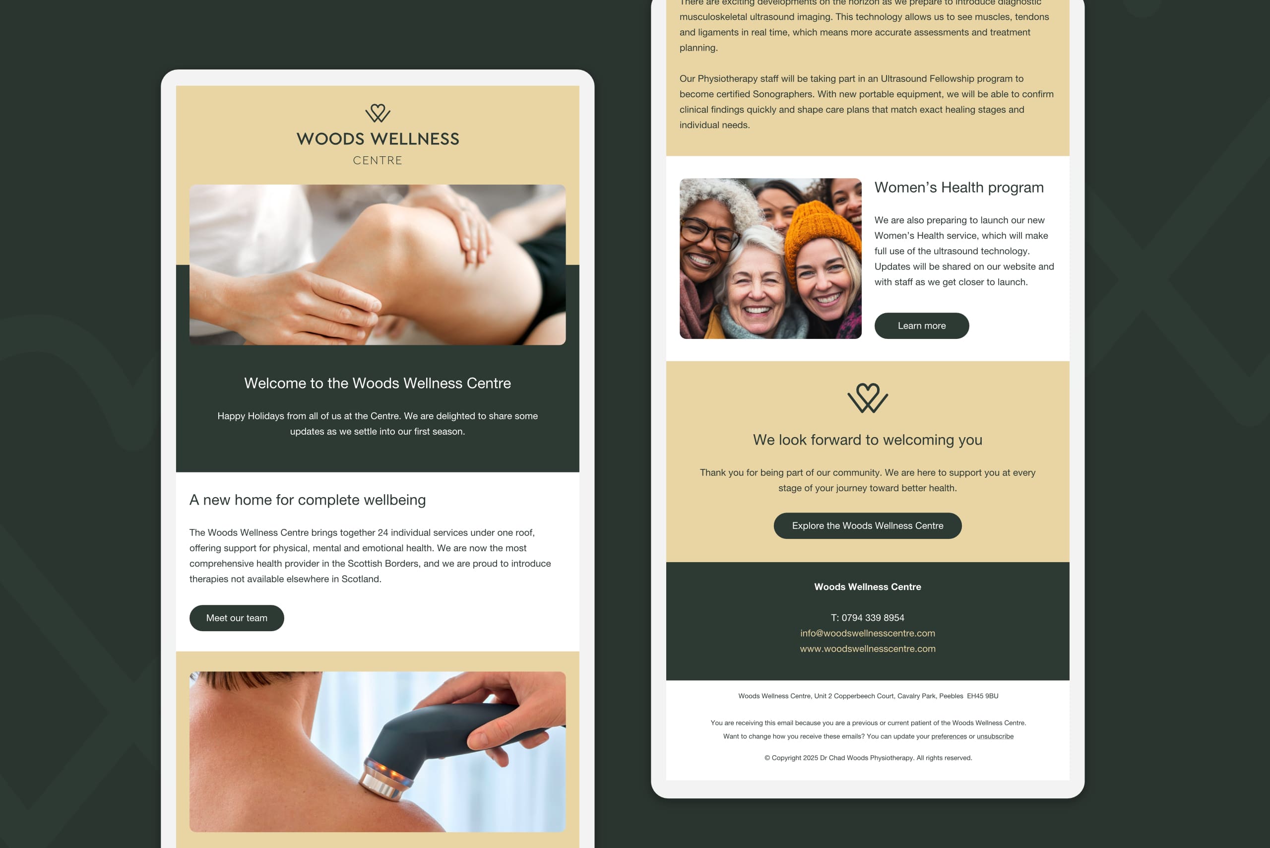 Wood Wellness Centre HTML Email Marketing